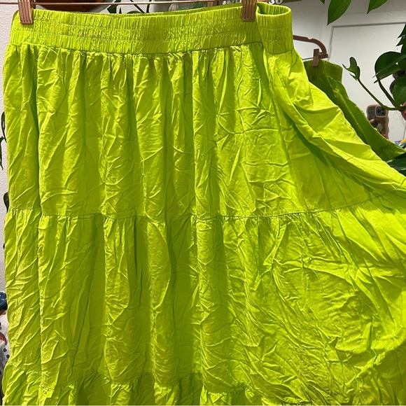 Bright Yellow tiered ELOQUII maxi skirt - Picture 6 of 6